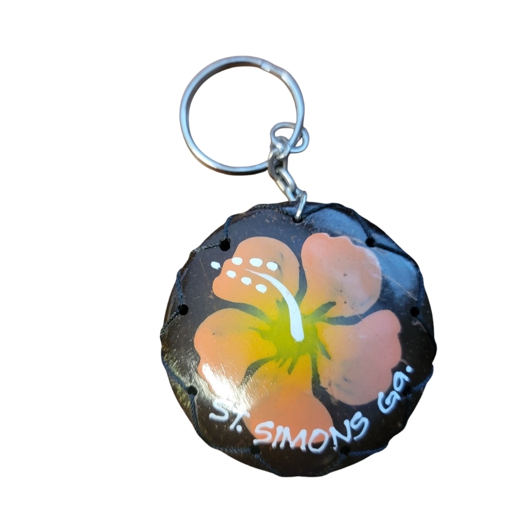 St. Simons GA Flower Keychain